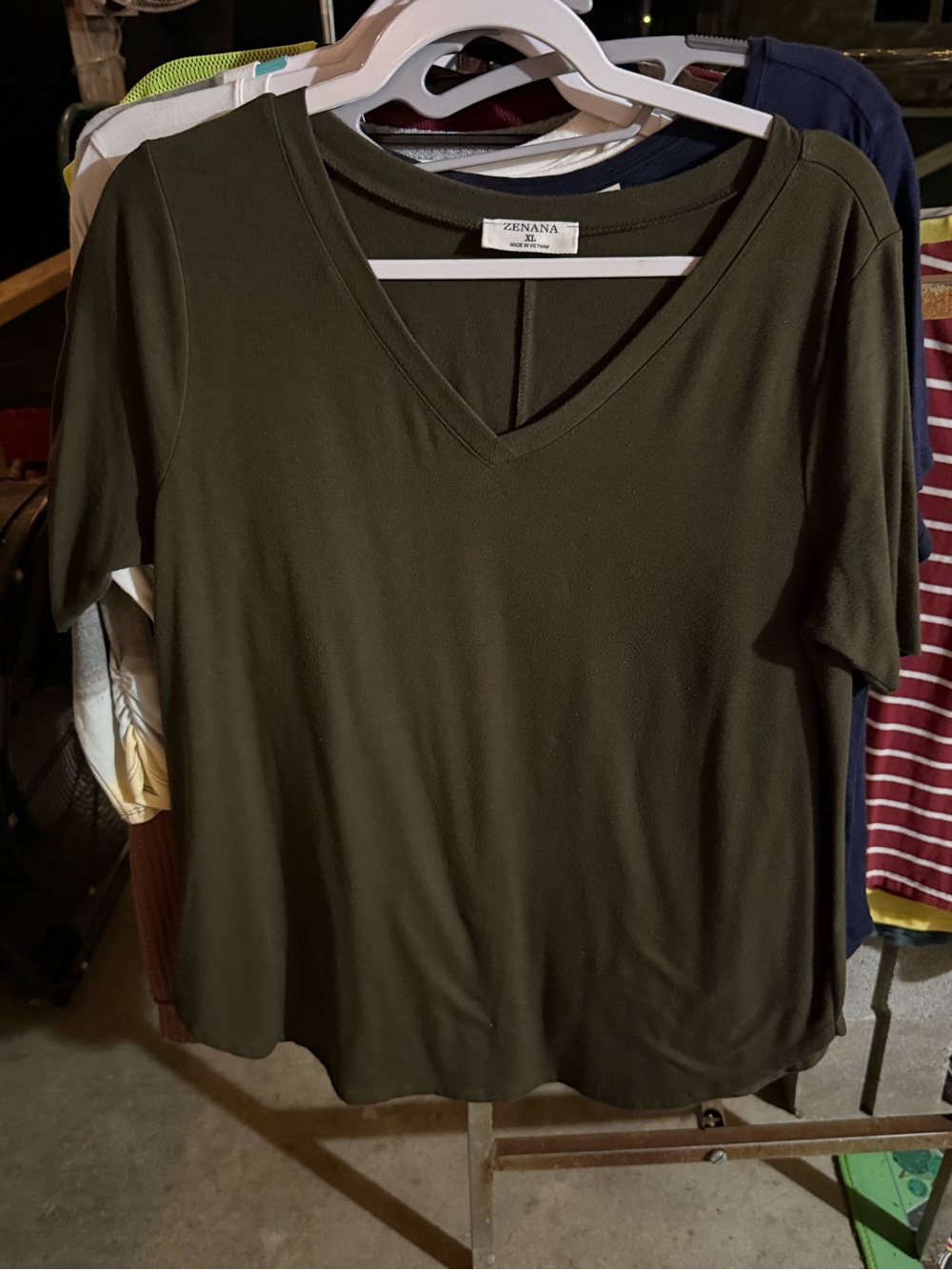 Zenana Outfitters Olive V-Neck Short Sleeve Tee
